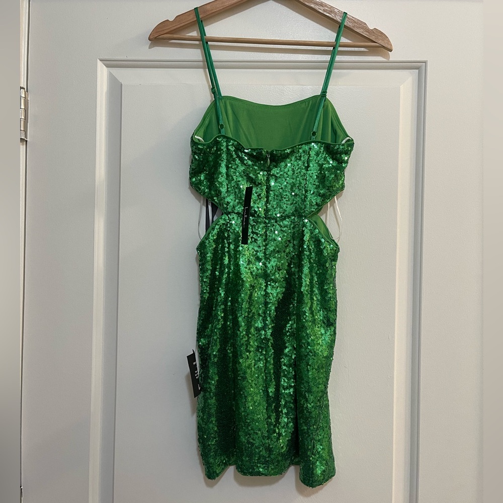 LULUS Shining Glam Green Sequin Cutout Bodycon Mini Dress - Picture 6 of 10